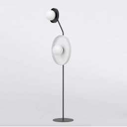 Emibig Kiss lampa stojąca 2x8 W biała/czarna 1609/LP2