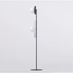 Emibig Kiss lampa stojąca 2x8 W biała/czarna 1609/LP2