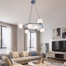 Emibig Azura lampa wisząca 6x10 W niebieska-opal 1830/6