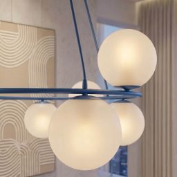 Emibig Azura lampa wisząca 8x10 W niebieska-opal 1830/8
