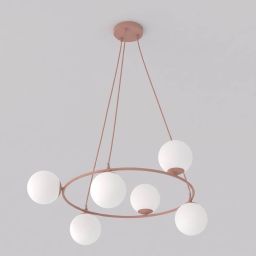 Emibig Azura lampa wisząca 6x10 W koral-opal 1831/6