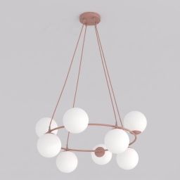 Emibig Azura lampa wisząca 8x10 W opal/koral 1831/8