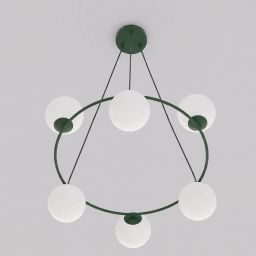 Emibig Azura lampa wisząca 6x10 W zielona-opal 1832/6