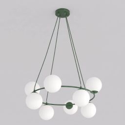 Emibig Azura lampa wisząca 8x10 W zielona-opal 1832/8