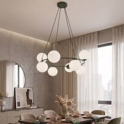 Emibig Azura lampa wisząca 8x10 W zielona-opal 1832/8