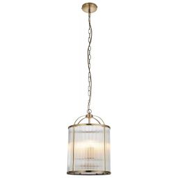 Endon Lambeth Ribbed lampa wisząca 4x6 W mosiądz 106711