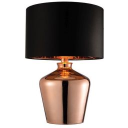 Endon Waldorf lampa stołowa 1x60W czarna/miedź 61149