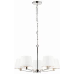 Endon Harvey lampa wisząca 5x40W srebrna/biała 73022