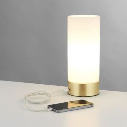 Endon Dara lampa stołowa 1x40 W biała-mosiądz 69520