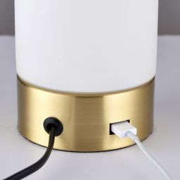 Endon Dara lampa stołowa 1x40 W biała-mosiądz 69520