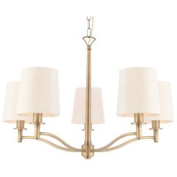 Endon Ortona lampa wisząca 5x40W biała/złota 70245