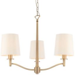 Endon Ortona lampa wisząca 3x40W biała/złota 73411