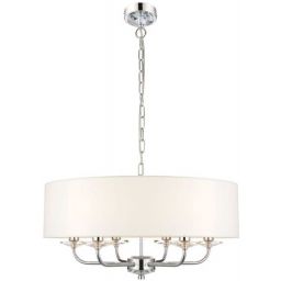 Endon Nixon lampa wisząca 6x40W biała/srebrna 60179