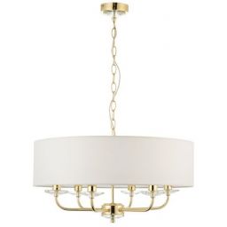 Endon Nixon lampa wisząca 6x40W biała/złota 70561