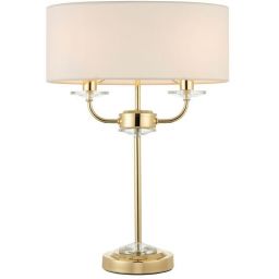 Endon Nixon lampa stołowa 2x40W biała/złota 70564