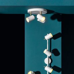 Endon Gull lampa podsufitowa 1x3,5W biała/złota 59931