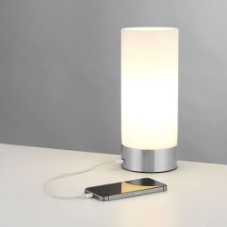 Endon Dara lampa stołowa 1x40W srebrna/biała 67517