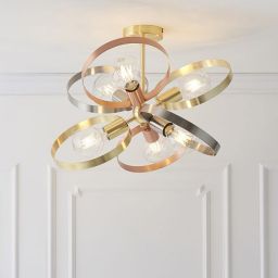 Endon Hoop lampa podsufitowa 6x40W złota/srebrna 91935