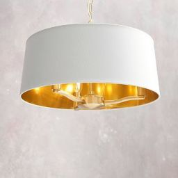 Endon Harvey lampa wisząca 3x40W biała/złota 67667