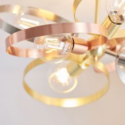 Endon Hoop lampa podsufitowa 6x40W złota/srebrna 91935