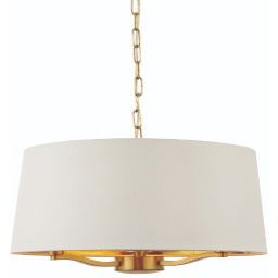 Endon Harvey lampa wisząca 3x40W biała/złota 67667