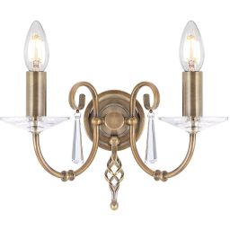 Elstead Lighting Aegean kinkiet 2x60 W mosiądz postarzany AG2-AGED-BRASS