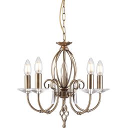 Elstead Lighting Aegean lampa wisząca 5x60 W postarzany mosiądz AG5-AGED-BRASS