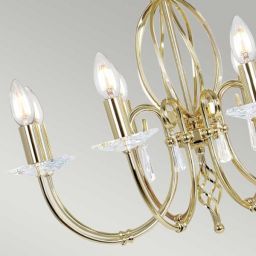 Elstead Lighting Aegean lampa wisząca 8x60 W polerowany mosiądz AG8-POL-BRASS