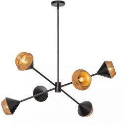 Elstead Lighting Daphne lampa podsufitowa 6x40 W czarna ALM-DAPHNE6-MB