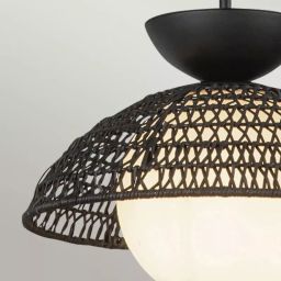 Elstead Lighting Perth lampa wisząca 1x60 W czarna ALM-PERTH-P-BK
