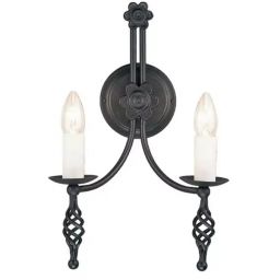 Elstead Lighting Belfry kinkiet 2x60 W czarny BY2-BLACK