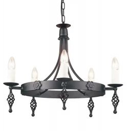 Elstead Lighting Belfry lampa wisząca 5x60 W czarna BY5-BLACK
