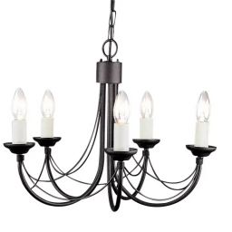 Elstead Lighting Carisbrooke lampa wisząca 5x60 W czarna CB5-BLACK