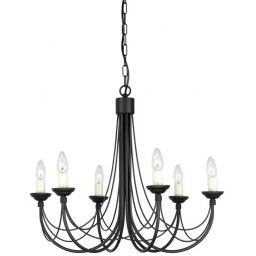 Elstead Lighting Carisbrooke lampa wisząca 6x60 W czarna CB6-BLACK