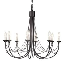 Elstead Lighting Carisbrooke lampa wisząca 8x60 W czarna CB8-BLACK