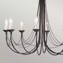 Elstead Lighting Carisbrooke lampa wisząca 8x60 W czarna CB8-BLACK