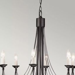 Elstead Lighting Carisbrooke lampa wisząca 8x60 W czarna CB8-BLACK