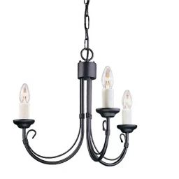Elstead Lighting Chartwell lampa wisząca 3x60 W czarna CH3-BLACK