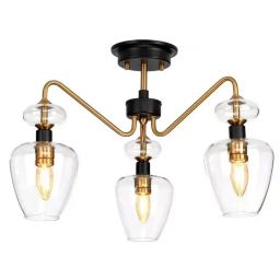 Elstead Lighting Armand lampa podsufitowa 3x40 W czarna-postarzany mosiądz DL-ARMAND-SF3-AB
