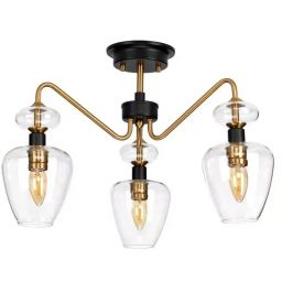Elstead Lighting Armand lampa podsufitowa 3x40 W czarna-postarzany mosiądz DL-ARMAND-SF3-AB