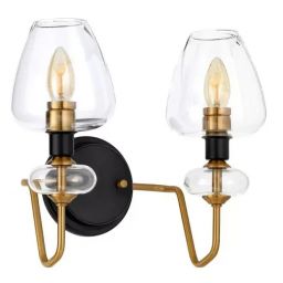 Elstead Lighting Armand kinkiet 2x40 W czarny-postarzany mosiądz DL-ARMAND2-AB
