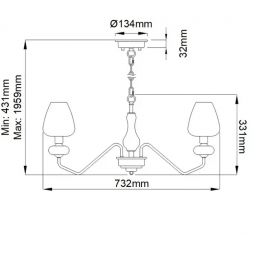 Elstead Lighting Armand lampa wisząca 3x40 W czarna-postarzany mosiądz DL-ARMAND3-AB