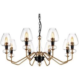 Elstead Lighting Armand lampa wisząca 8x40 W czarna-postarzany mosiądz DL-ARMAND8-AB