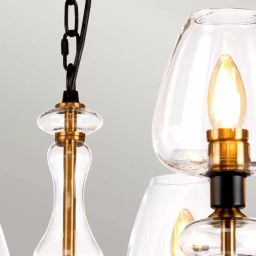Elstead Lighting Armand lampa wisząca 8x40 W czarna-postarzany mosiądz DL-ARMAND8-AB