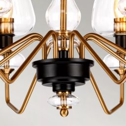Elstead Lighting Armand lampa wisząca 8x40 W czarna-postarzany mosiądz DL-ARMAND8-AB