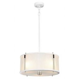 Elstead Lighting Corona lampa wisząca 3x60 W polerowany nikiel, satynowa biel DL-CORONA-3P-WPN
