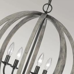 Elstead Lighting Allier lampa wisząca 4x60 W antyczne żelazo, postarzane drewno FE-ALLIER-4P-WW