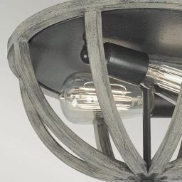 Elstead Lighting Allier plafon 2x60 W antyczne żelazo/postarzane drewno FE-ALLIER-F-WW