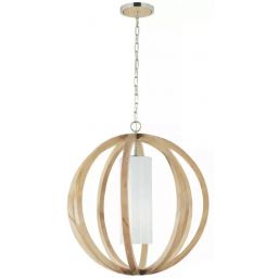 Elstead Lighting Allier lampa wisząca 1x60 W drewno FE-ALLIER-P-L-LW