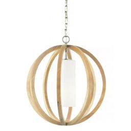 Elstead Lighting Allier lampa wisząca 1x60 W drewno FE-ALLIER-P-S-LW